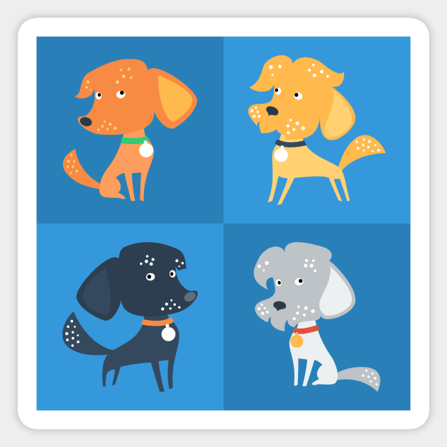 Cartoon cute funny dogs Sticker by kavalenkava